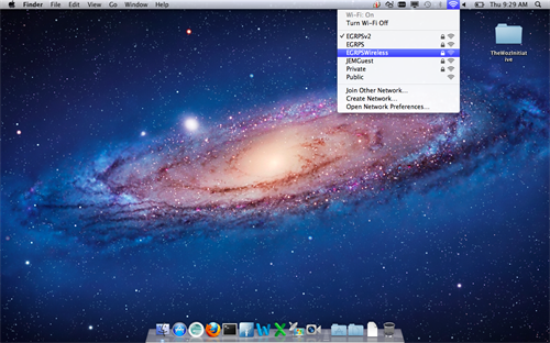 Mac OS X wifi window